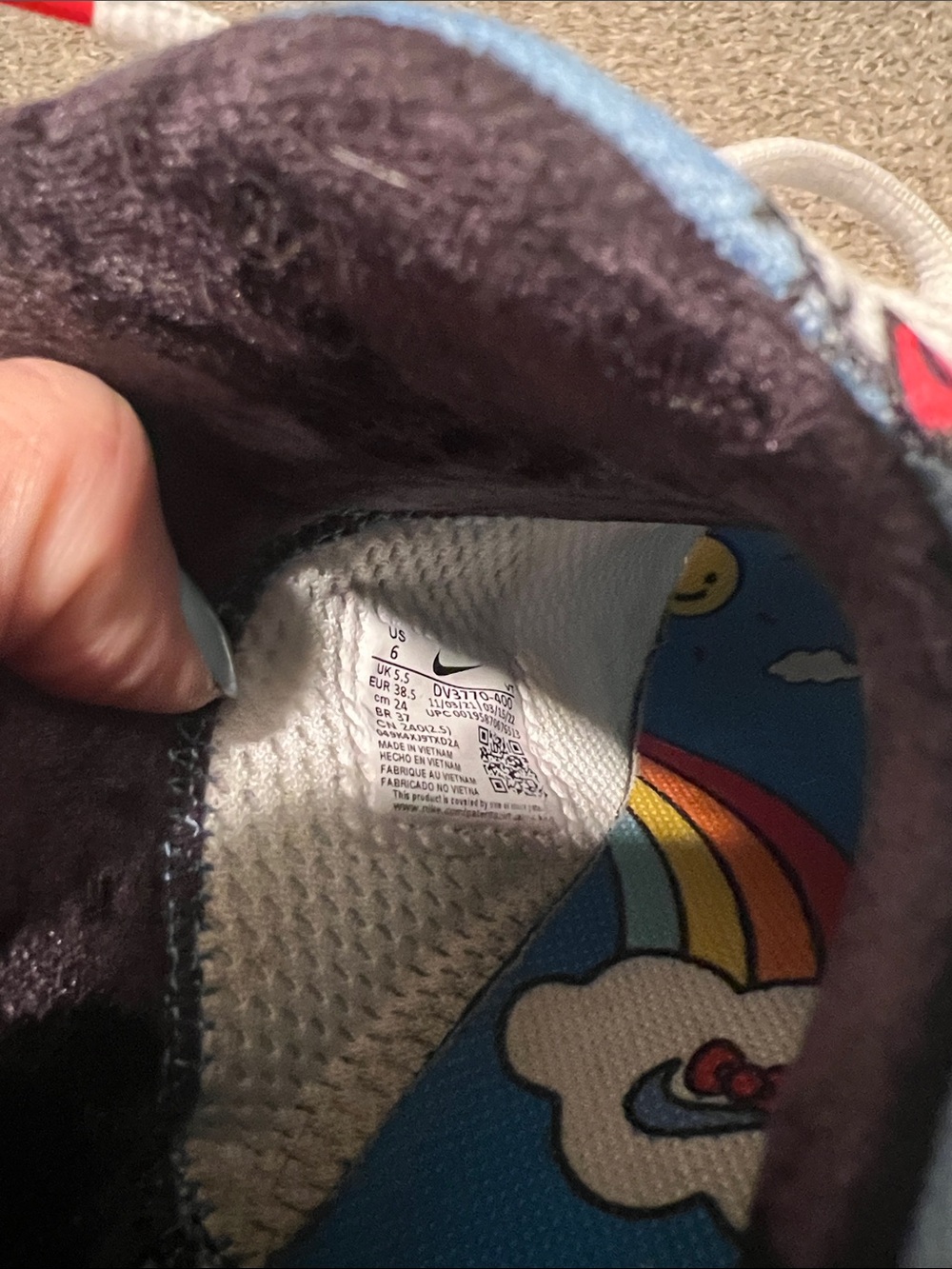 Nike Blue Hello Kitty Graphic u unisex Sneakers - Picture 4 of 5